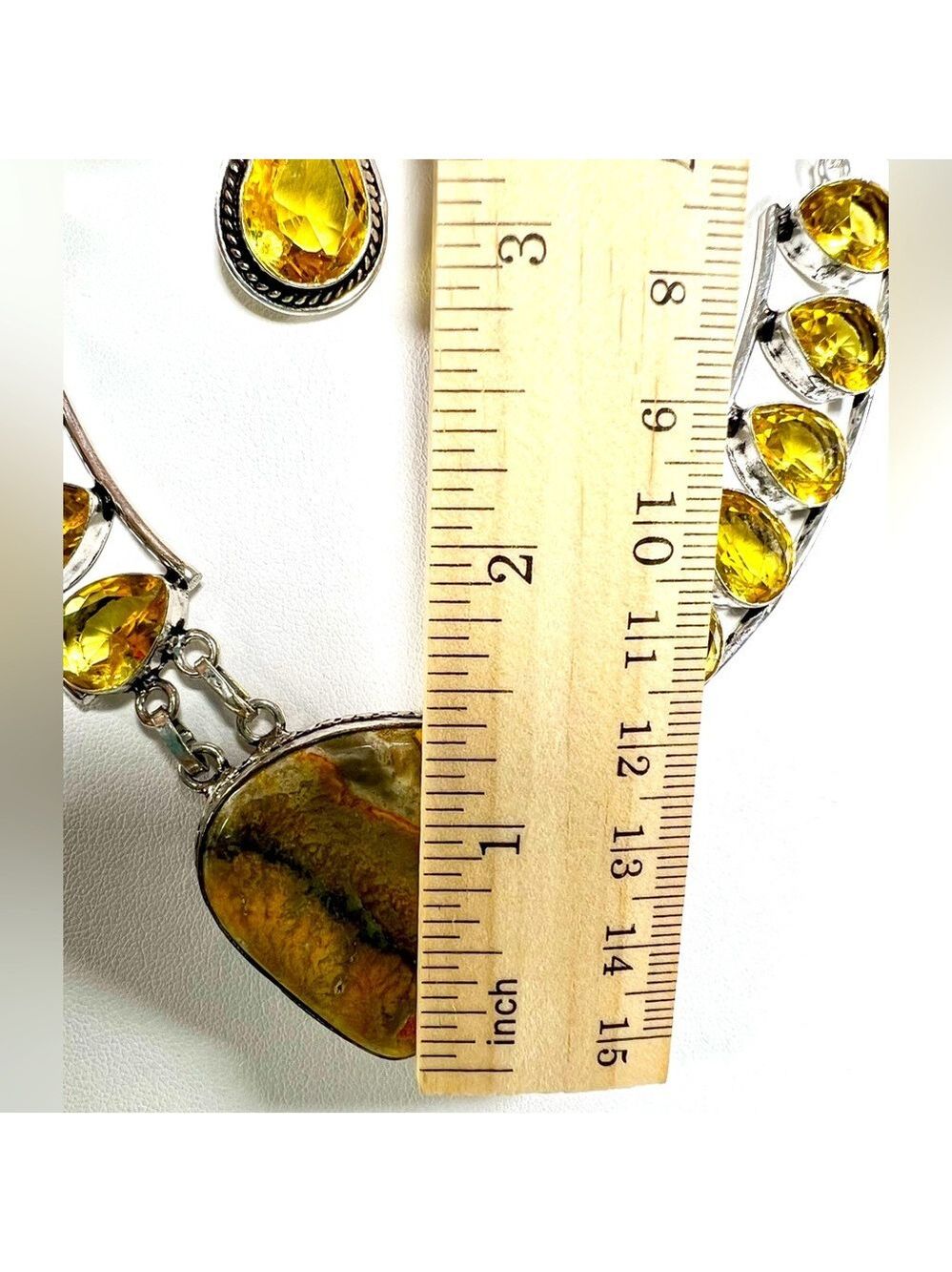 Bumble Bee 🐝 Jasper 925 Large Gemstone Necklace ONLY - Picture 3 of 6